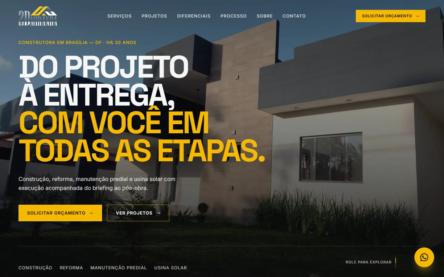 Home page dell'impresa edile 2D Miranda