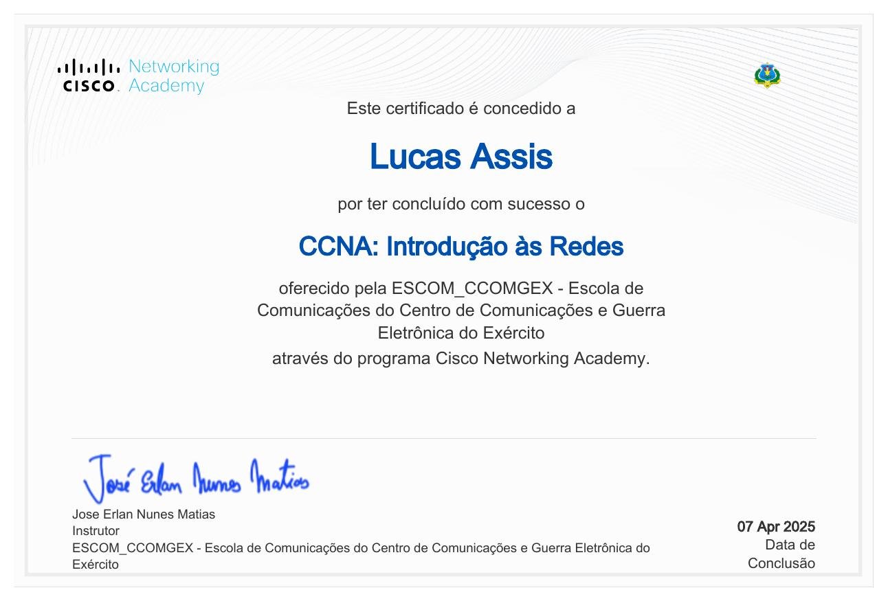 Prévia do certificado: CCNA: Introduction to Networks