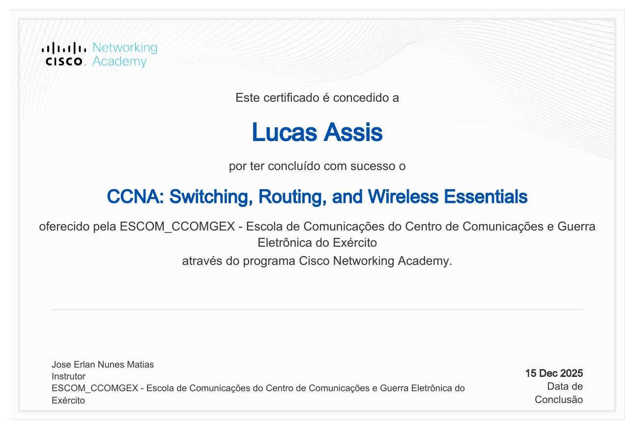 Prévia do certificado: CCNA: Switching, Routing, and Wireless Essentials