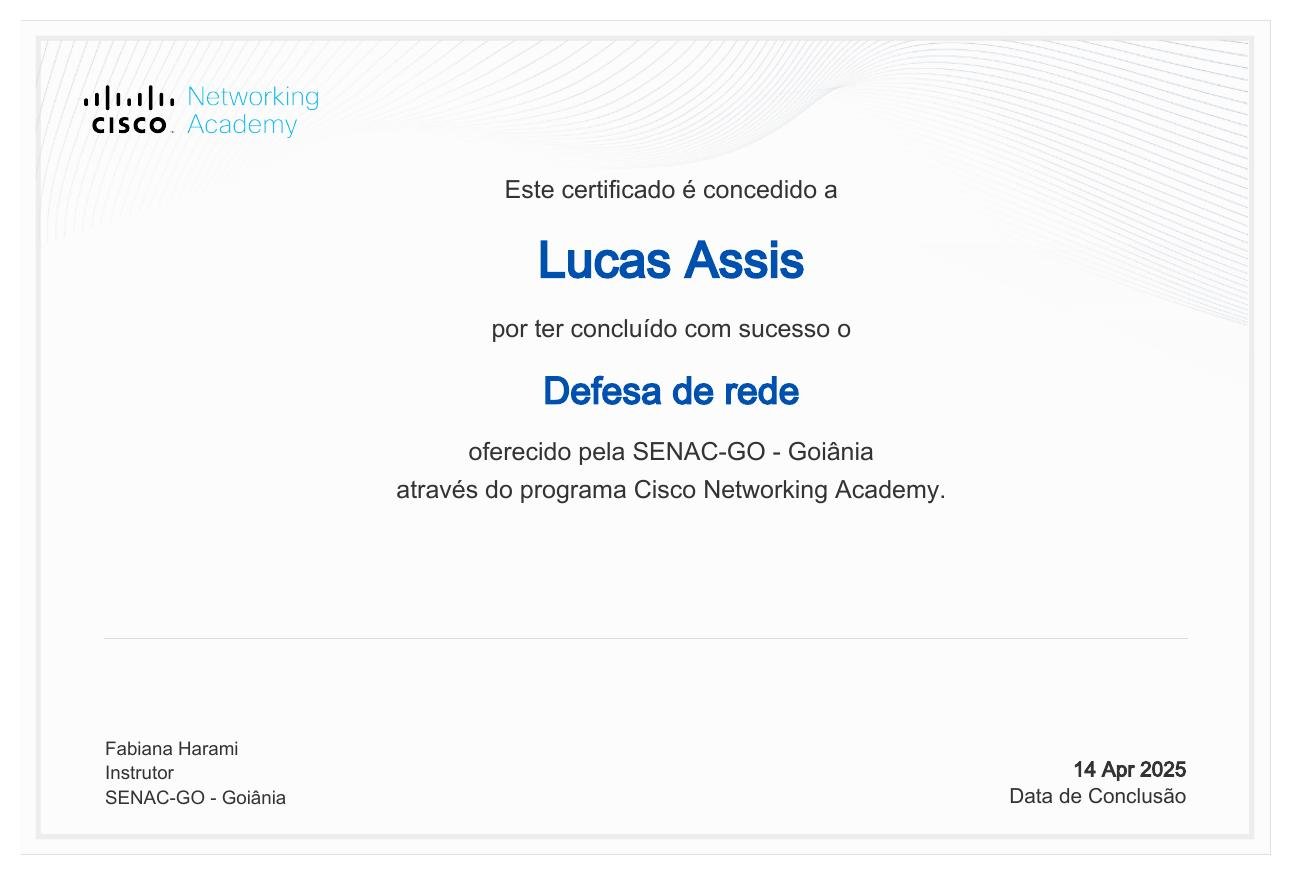 Prévia do certificado: Defesa de Rede