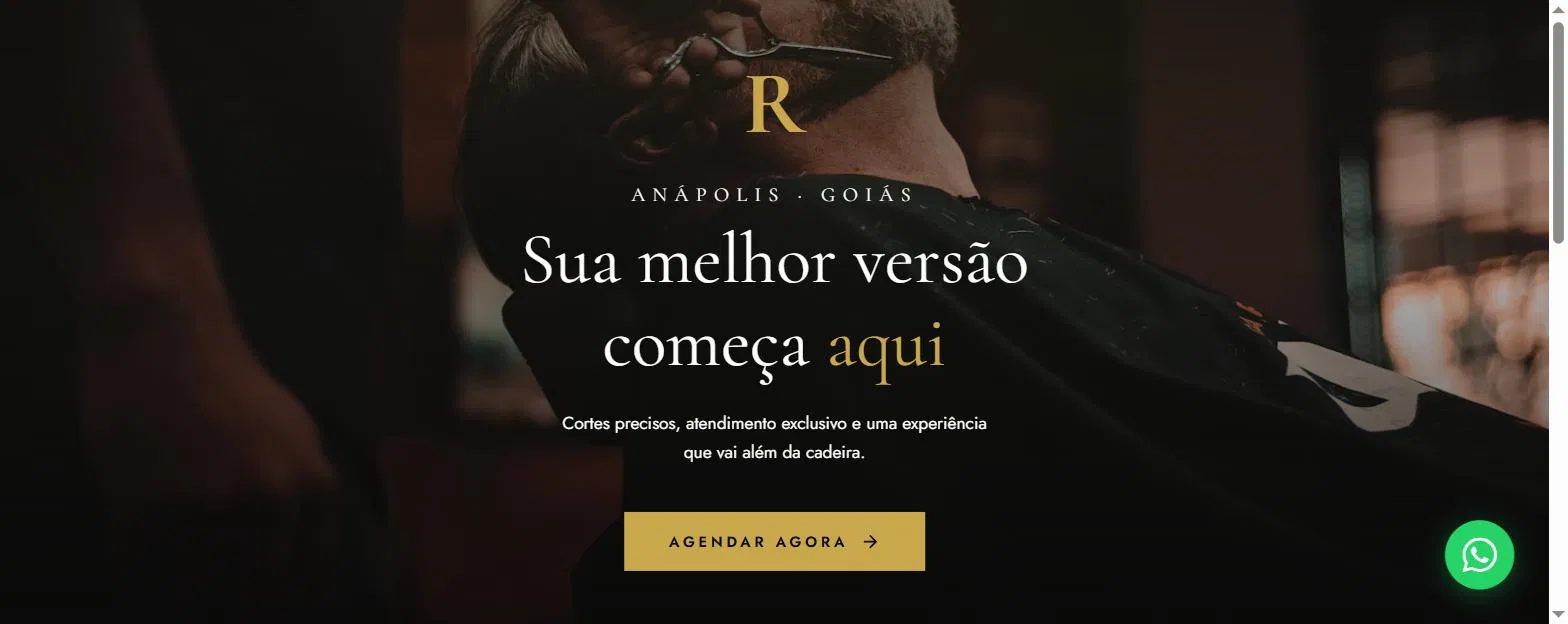 Captura de tela do projeto Rannder Barbearia